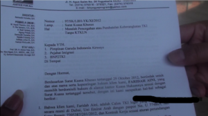 Surat dari LBH Yogyakarta yang akan diserahkan ke Imigrasi, BNP2TKI, dan Garuda Indonesia