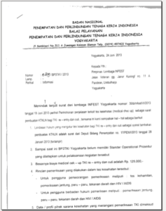 Jawaban dari BP3TKI Yogyakarta Terkait Tes Kesehatan